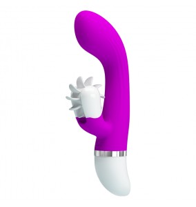 PRETTY LOVE - Flywheel Tongue Clitoral Vibrator Wand Masturbator (Battery - Purple)